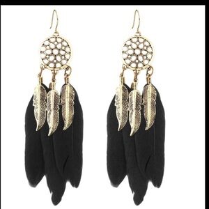 Dream Catcher dangle earrings black color